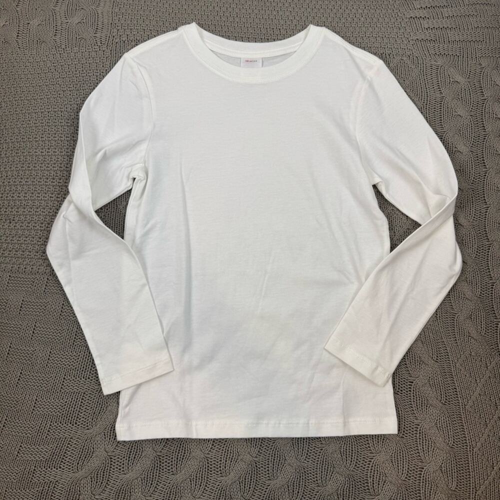 Hanna Andersson Boys Classic White Long Sleeve Tee ~ 8